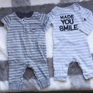 👶 3/$12 - 2 Footless one peice baby boy outfits